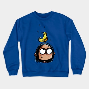 Bird on Head Crewneck Sweatshirt